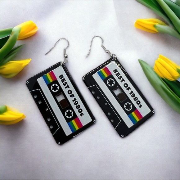 NWT Cassette Dangle Earrings - Perfect for Music Lovers and Retro Enthusiasts! - Picture 1 of 6
